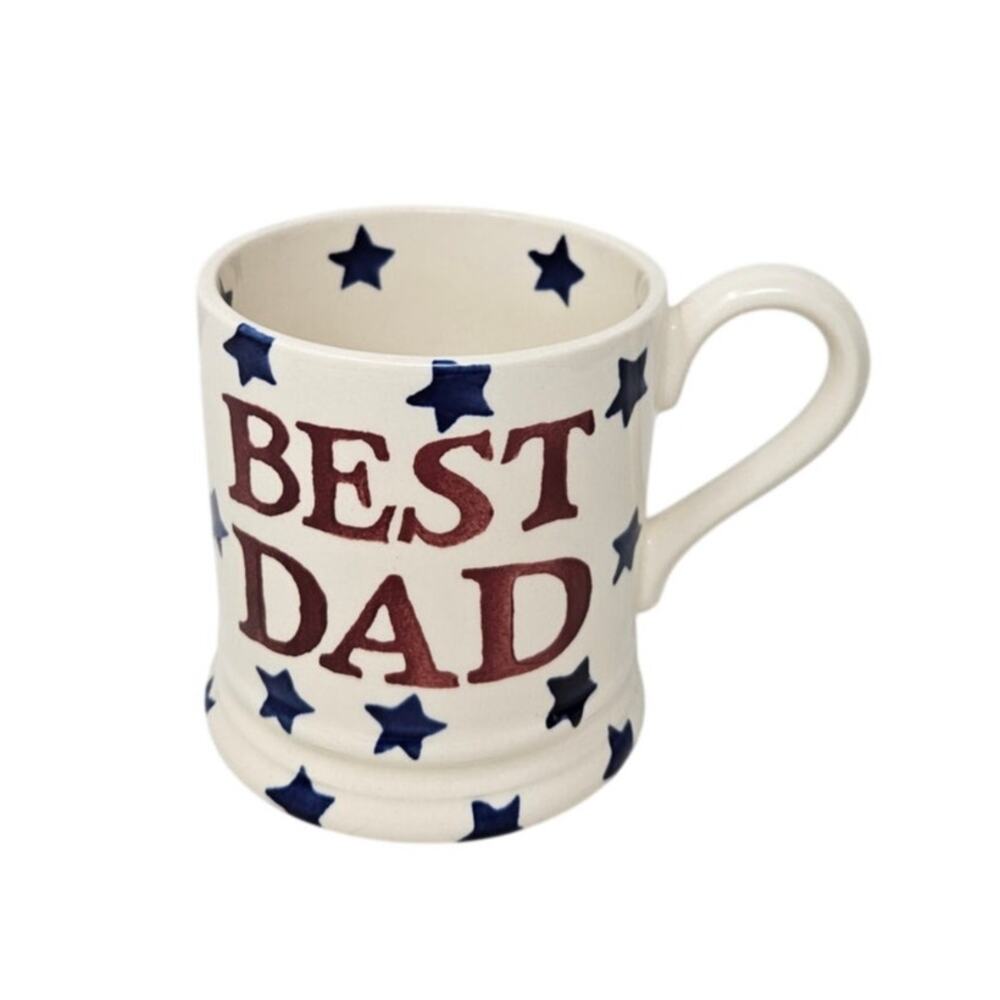 Emma Bridgewater Tea Coffee Mug Ceramic Best Dad Blue Star English Half Pint